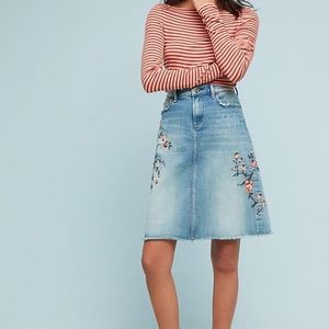 Driftwood Said Embroidered Denim Skirt